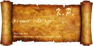 Kremer Péter névjegykártya